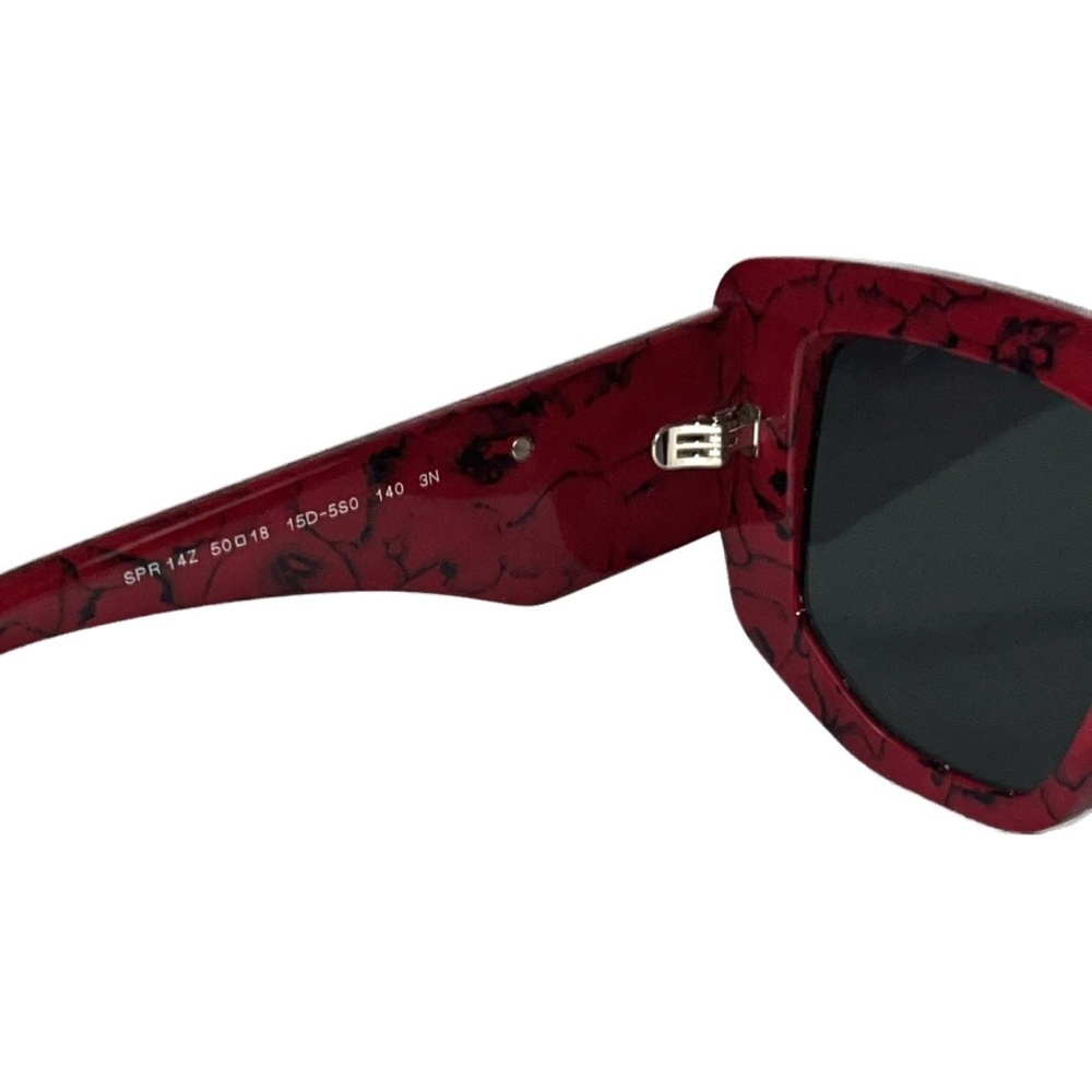 Prada Red Marble Cat Eye Symbole Sunglasses PR 14ZS - Picture 7 of 16